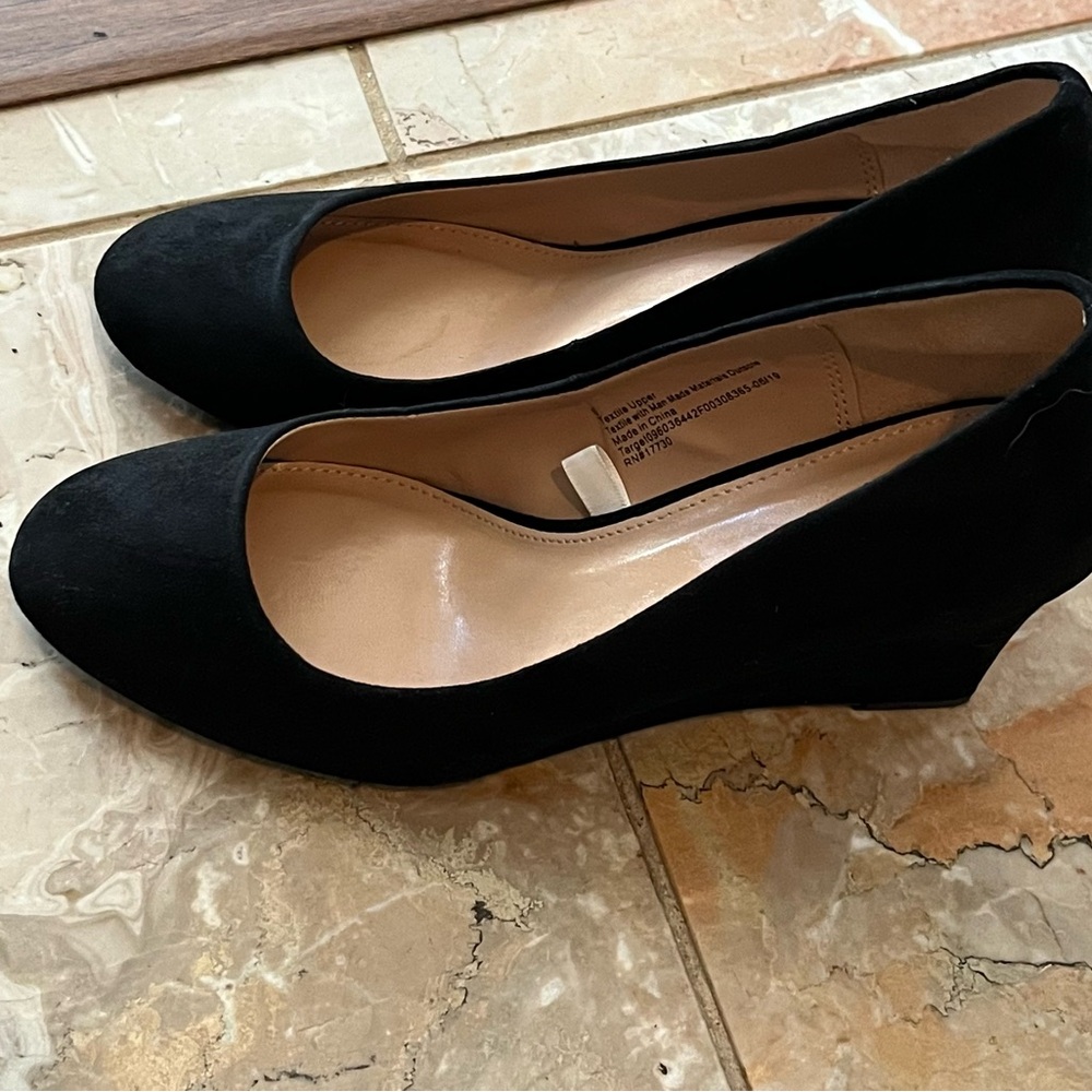 Black a new day heel wedges